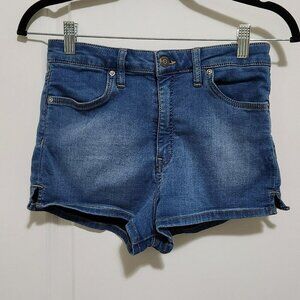 We The Free Women's 27 Denim High Waist Shorty Shorts Stretch